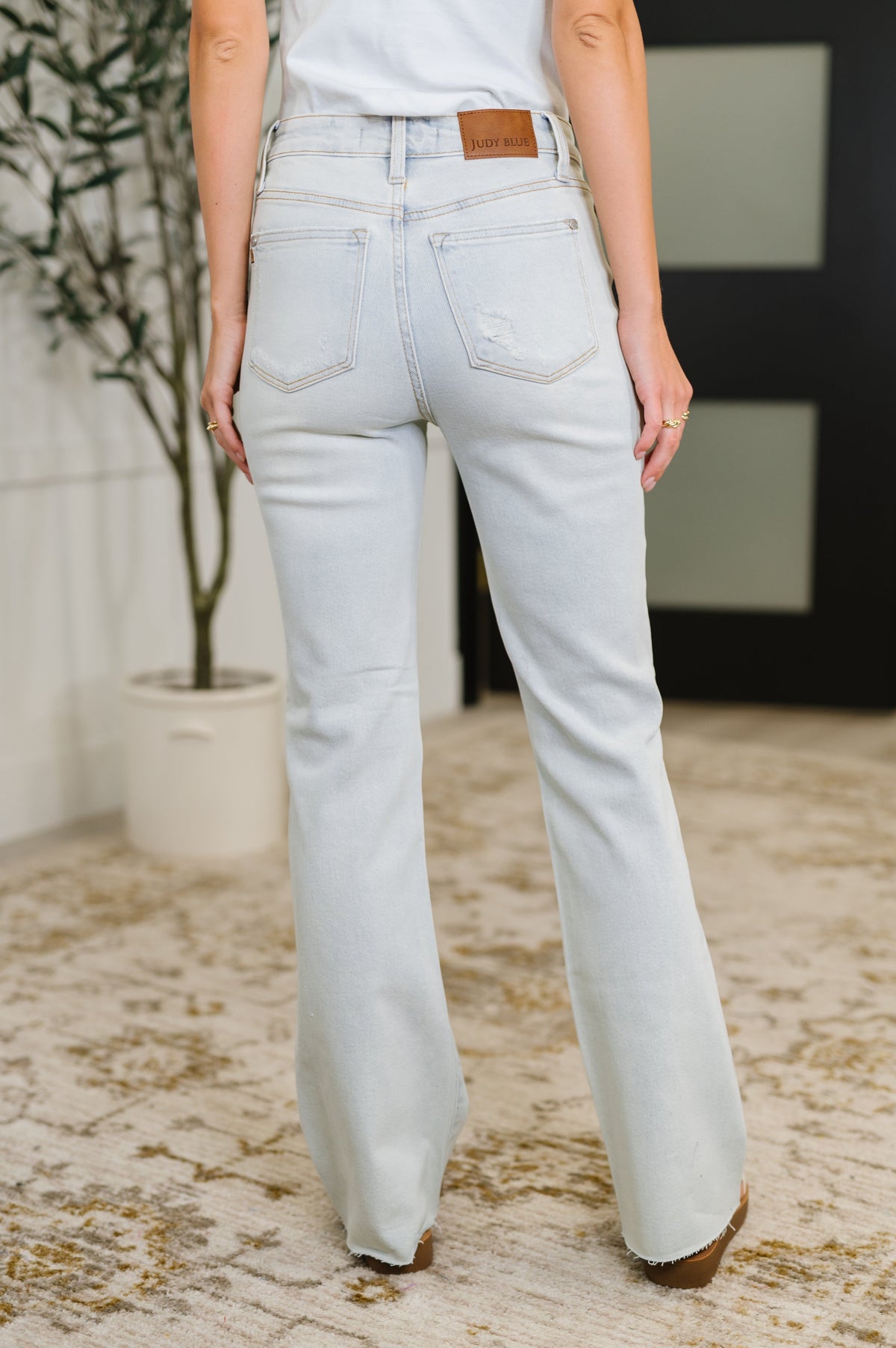 Alyse Mid Rise Destroy & Fray Hem Bootcut