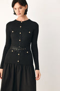 CITY AFTER DARK MIXED MEDIA MIDI DRESS