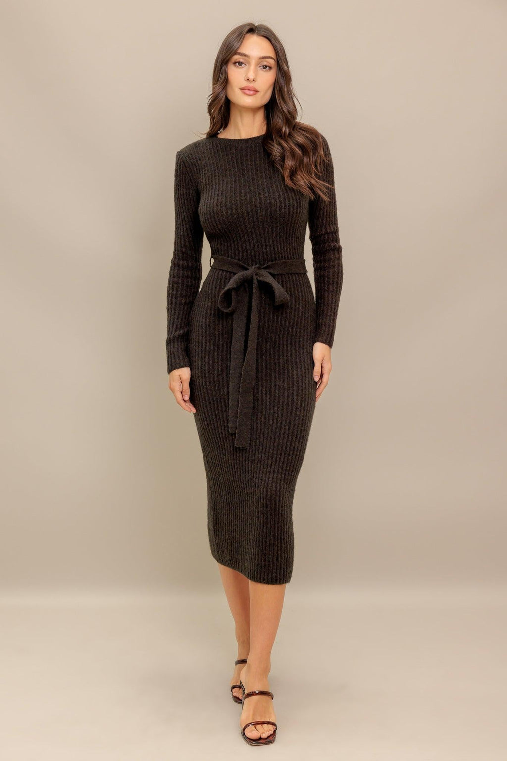 BE GOOD TO ME SWEATER MIDI DRESS