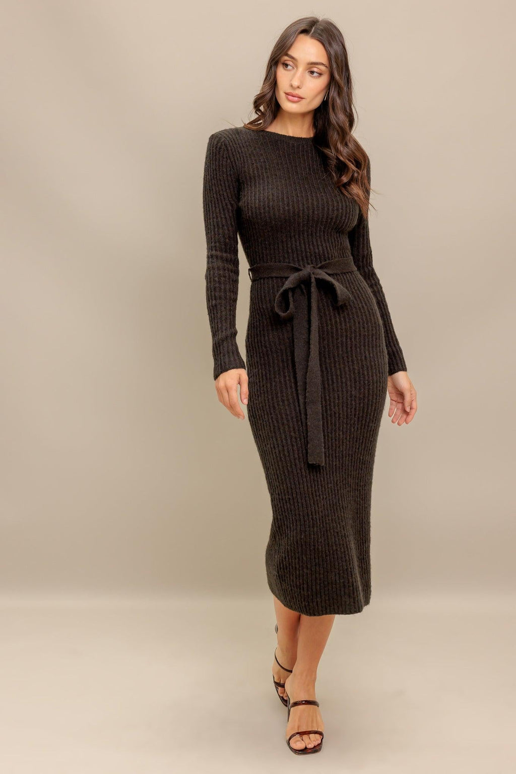 BE GOOD TO ME SWEATER MIDI DRESS