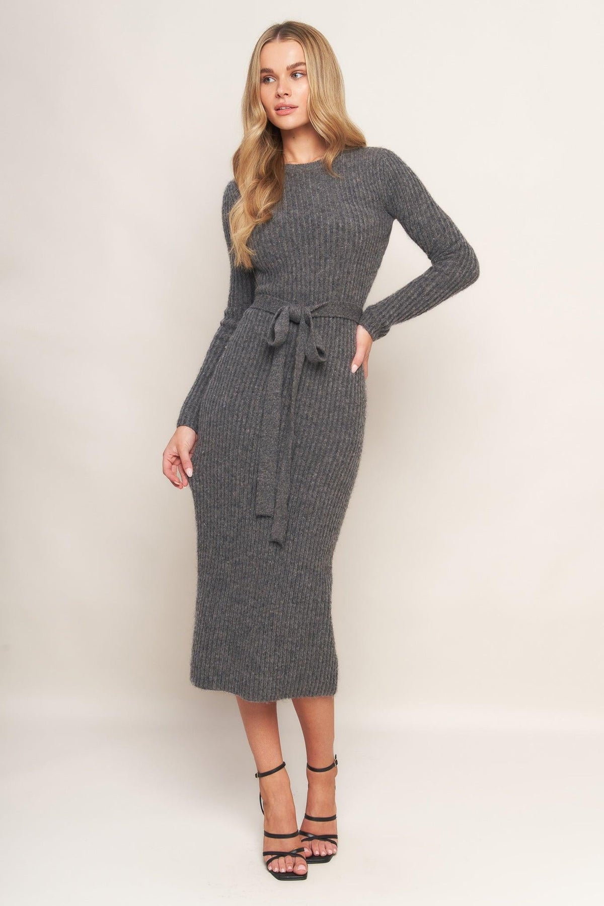 BE GOOD TO ME SWEATER MIDI DRESS