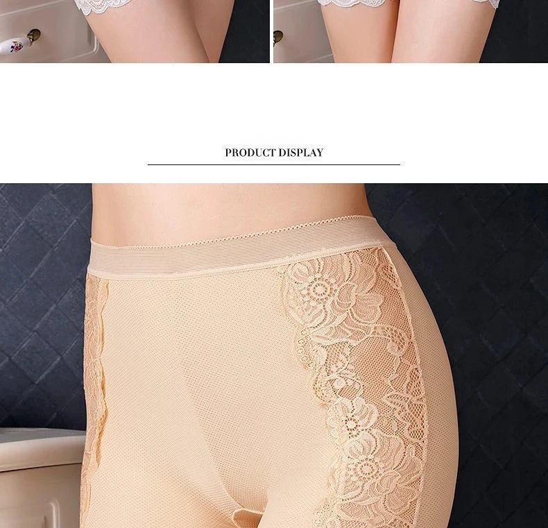 Plus Size Safety Short Pants Women Seamless Under Skirt Boxers For Women Sexy Lace Anti Chafing Boyshort Panties Underwear