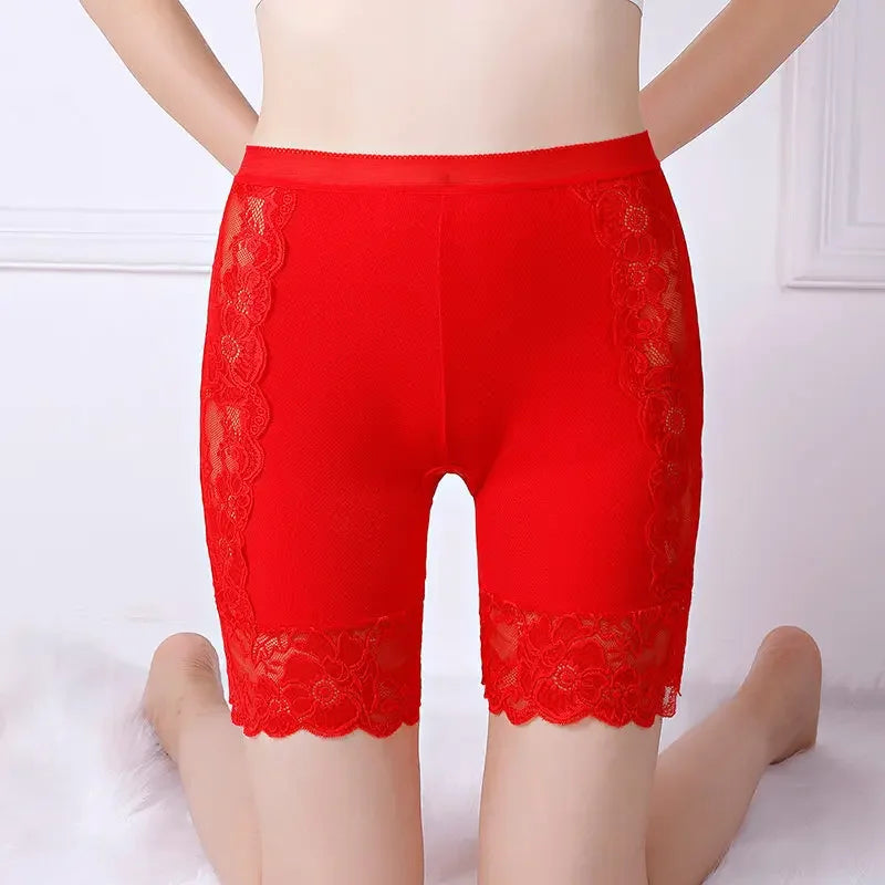 Plus Size Safety Short Pants Women Seamless Under Skirt Boxers For Women Sexy Lace Anti Chafing Boyshort Panties Underwear
