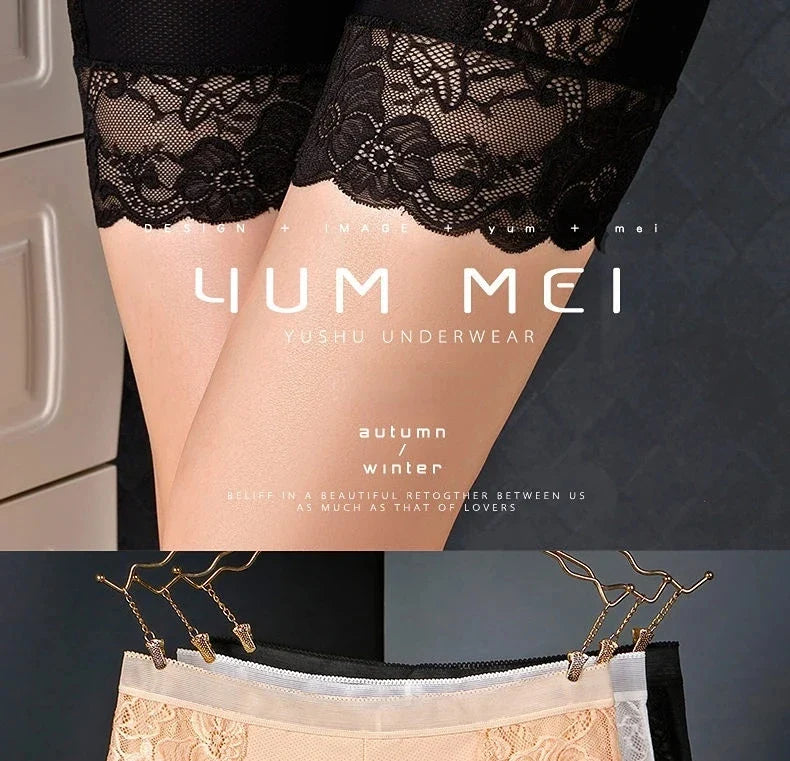 Plus Size Safety Short Pants Women Seamless Under Skirt Boxers For Women Sexy Lace Anti Chafing Boyshort Panties Underwear