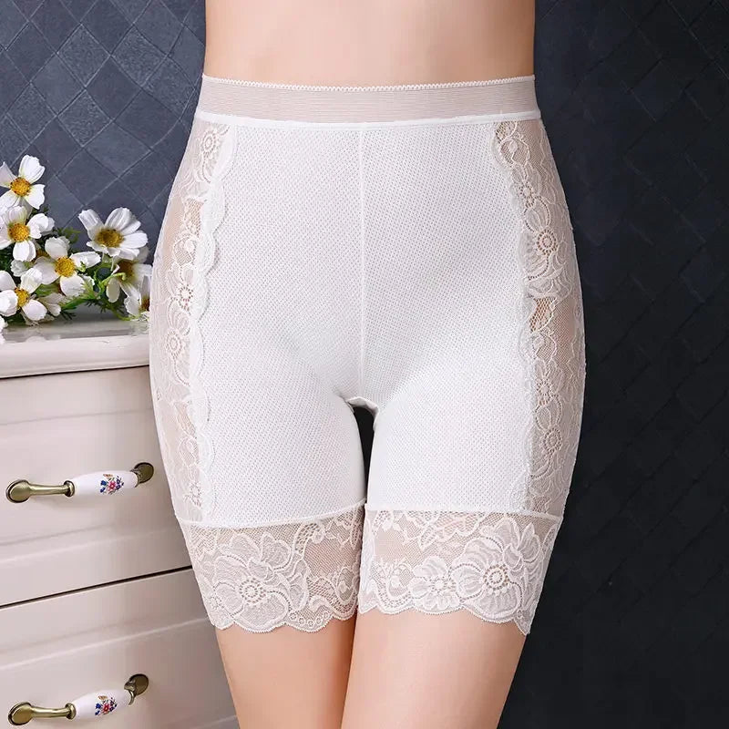 Plus Size Safety Short Pants Women Seamless Under Skirt Boxers For Women Sexy Lace Anti Chafing Boyshort Panties Underwear