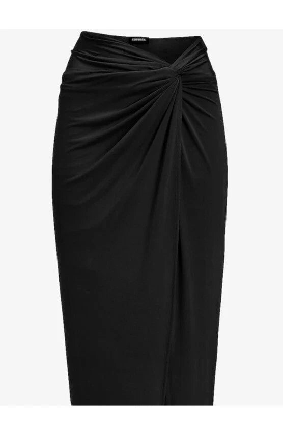 Express Body Contour Fitted Skirt Large Midi Built In Shapewear, Medium